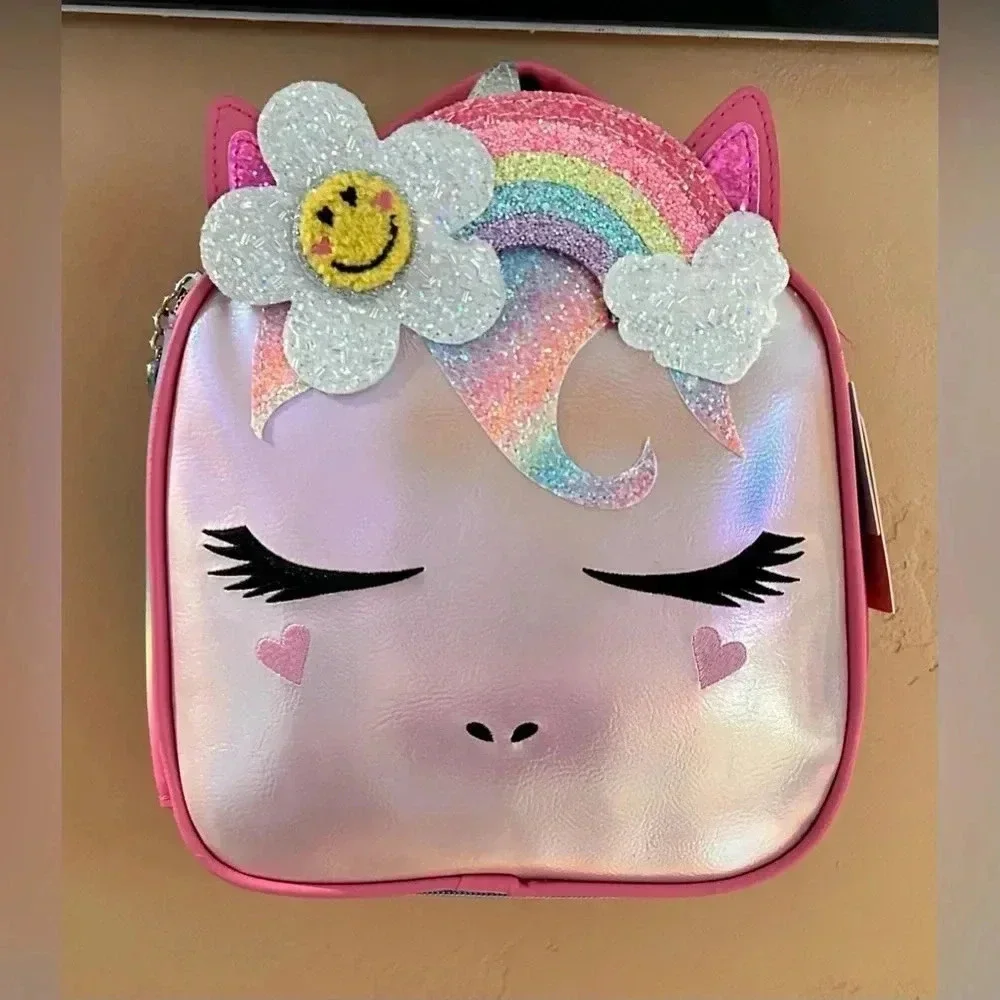 Miss Gwens OMG Accessories Insulated Lunch Bag Rainbow Glitter Accents NWTS